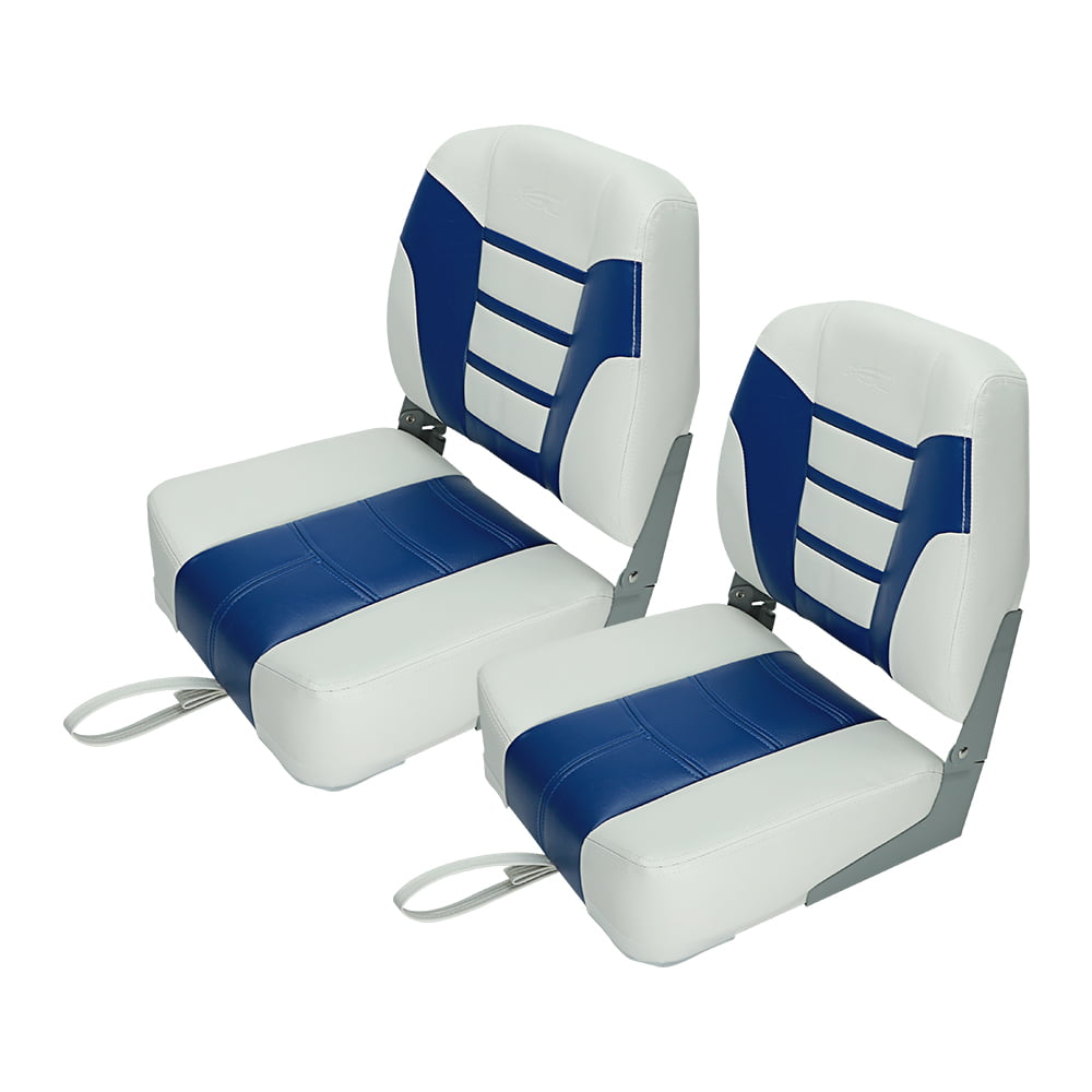 MSC Fishing Folding Boat Seats,One Pair Pack (S104 White/Blue)
