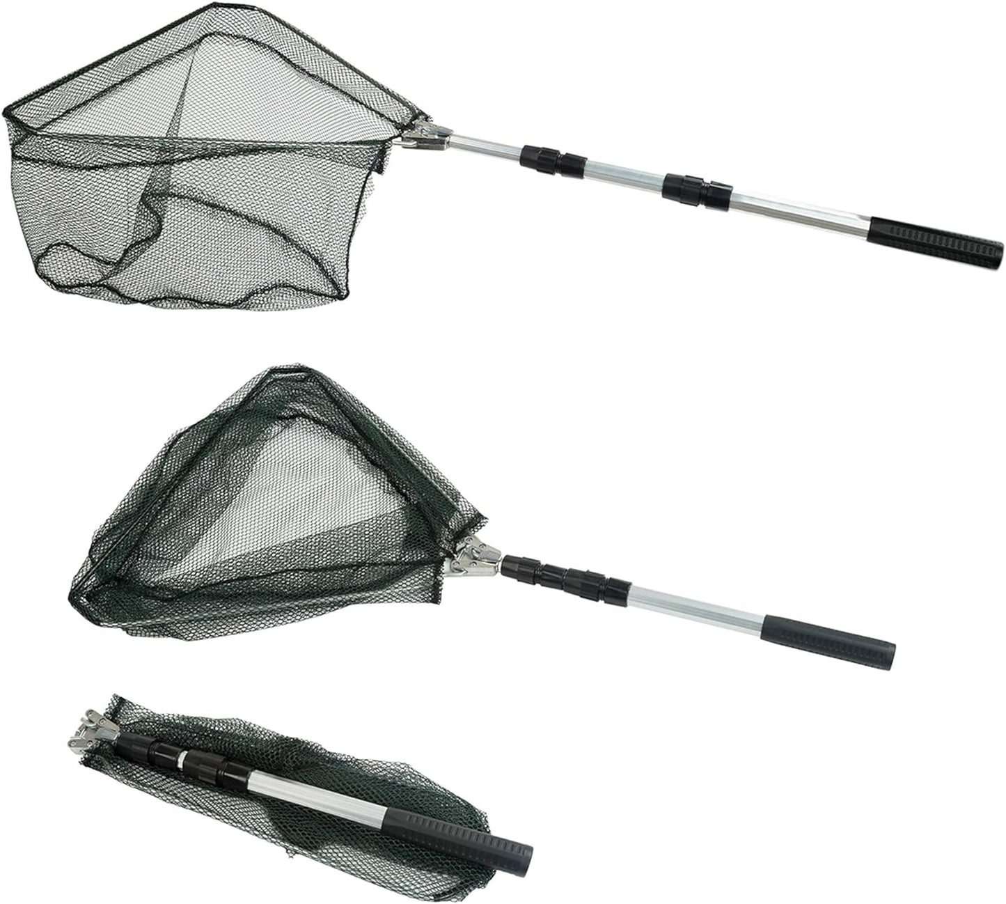 Fishing Landing Net with Telescoping Pole Handle ( Aluminum Handle, 50" Full)