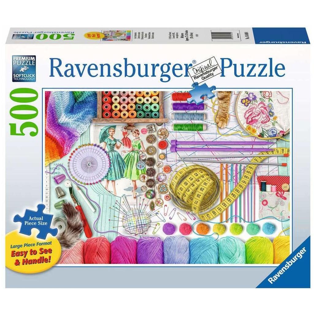 Ravensburger 500 Piece Puzzle Large Format Needlework Station