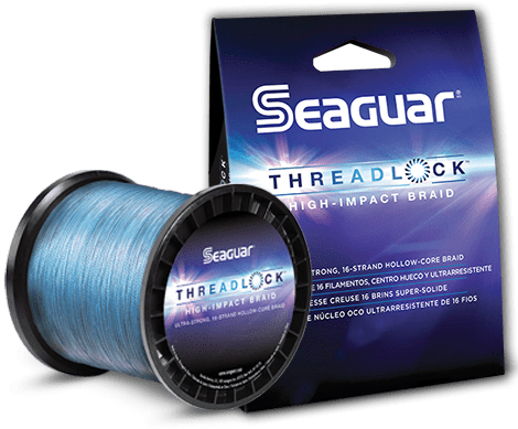 Seaguar Threadlock Fishing Line, 16 Strand Hollow Core Braid, High Visibility Blue, 60lbs, 600yds Break Strength/Length - 60S16B600
