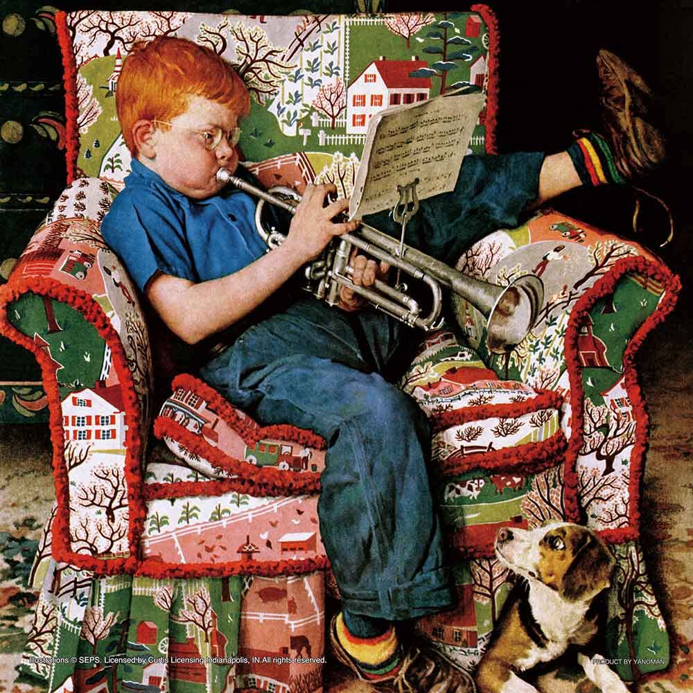 Yanoman 306Pc Jigsaw Puzzle Norman Rockwell Trumpet Practice Japan (25X25Cm)