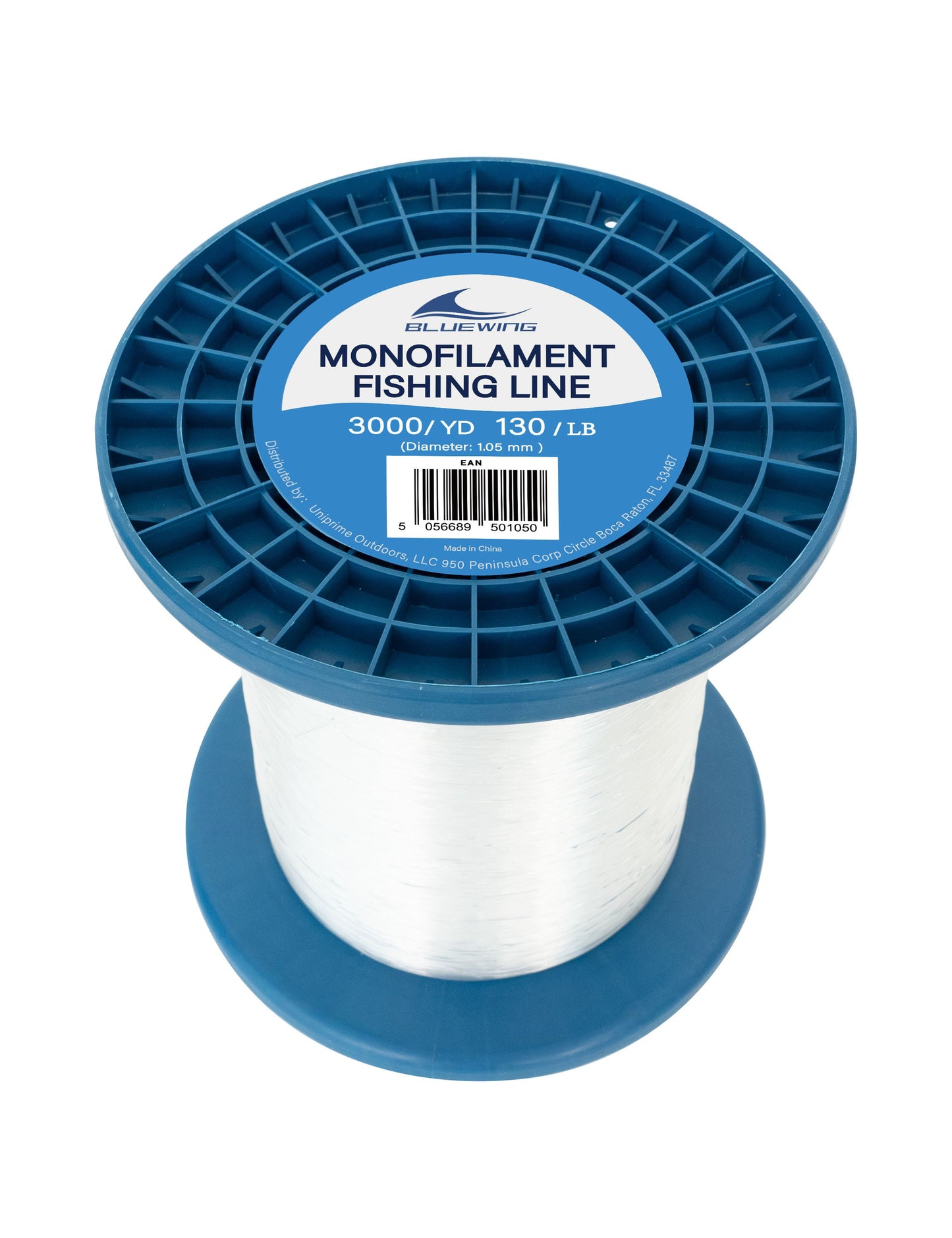 BLUEWING Monofilament Fishing Line 3000YD Clear Invisible Thin Diameter Fishing String Mono Fishing Line, Dia.1.05mm*3000YD*130LB