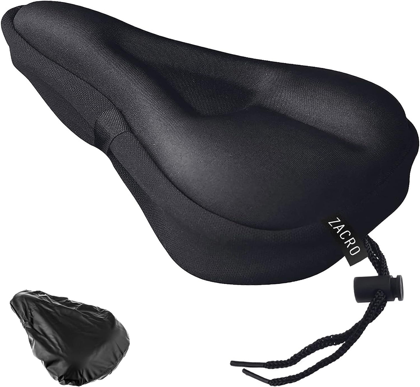 Zacro Bike Seat Cushion - Gel Padded Bike Seat Cover for Men Women Comfort, Extra Soft Exercise Bicycle Seat Compatible with Peloton, Outdoor & Indoor