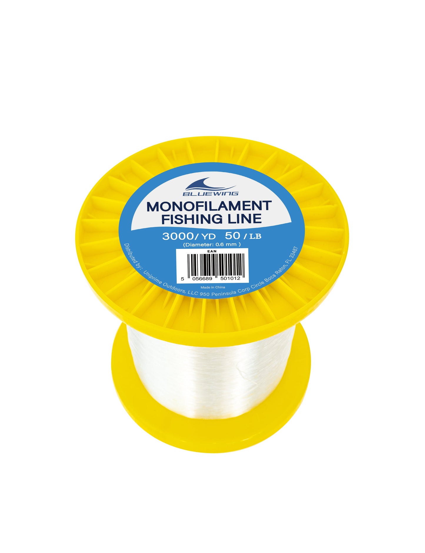 BLUEWING Monofilament Fishing Line 3000YD Clear Invisible Thin Diameter Fishing String Mono Fishing Line, Dia.0.6mm*3000YD*50LB