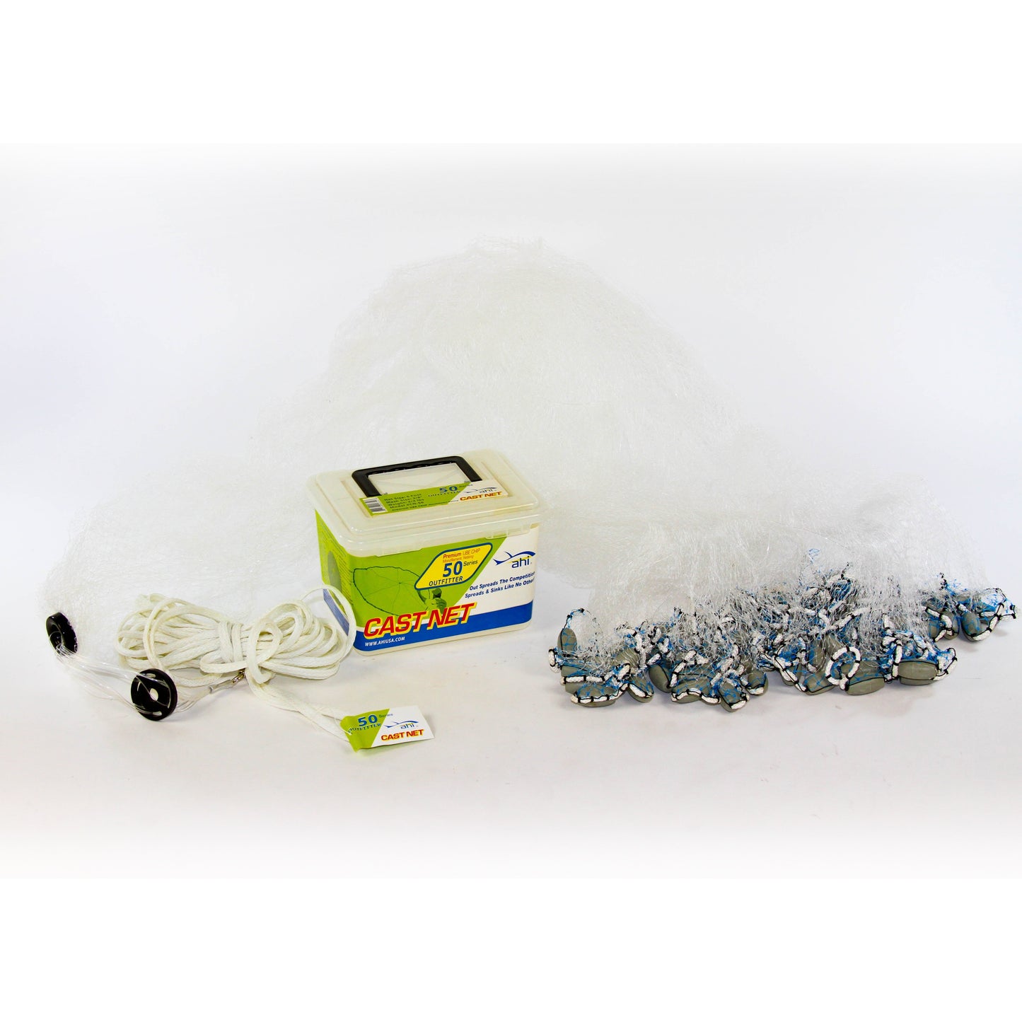 Ahi USA 50 Outfitter Series Premium UBE Chip Cast Net- 7'