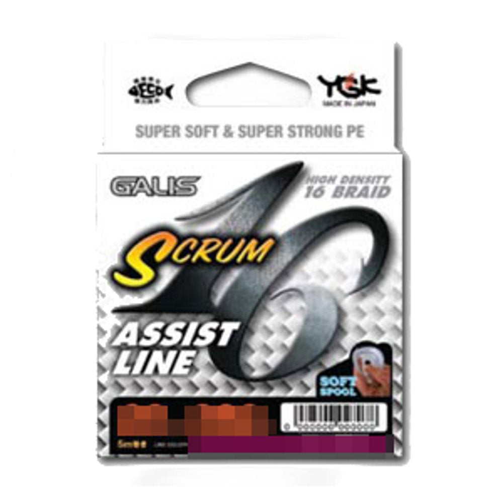 YGK Galis SCRUM 16 Assist Line 5m (16 BRAID) 130lb #12 White SCRUM 16 lb NEW