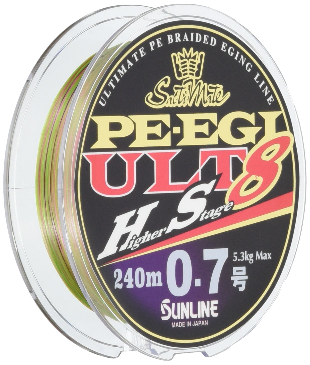 SUNLINE Salty Mate Egi ULT HS8 PE Line 240m #0.6 4.5kg Multicolor Fishing Line