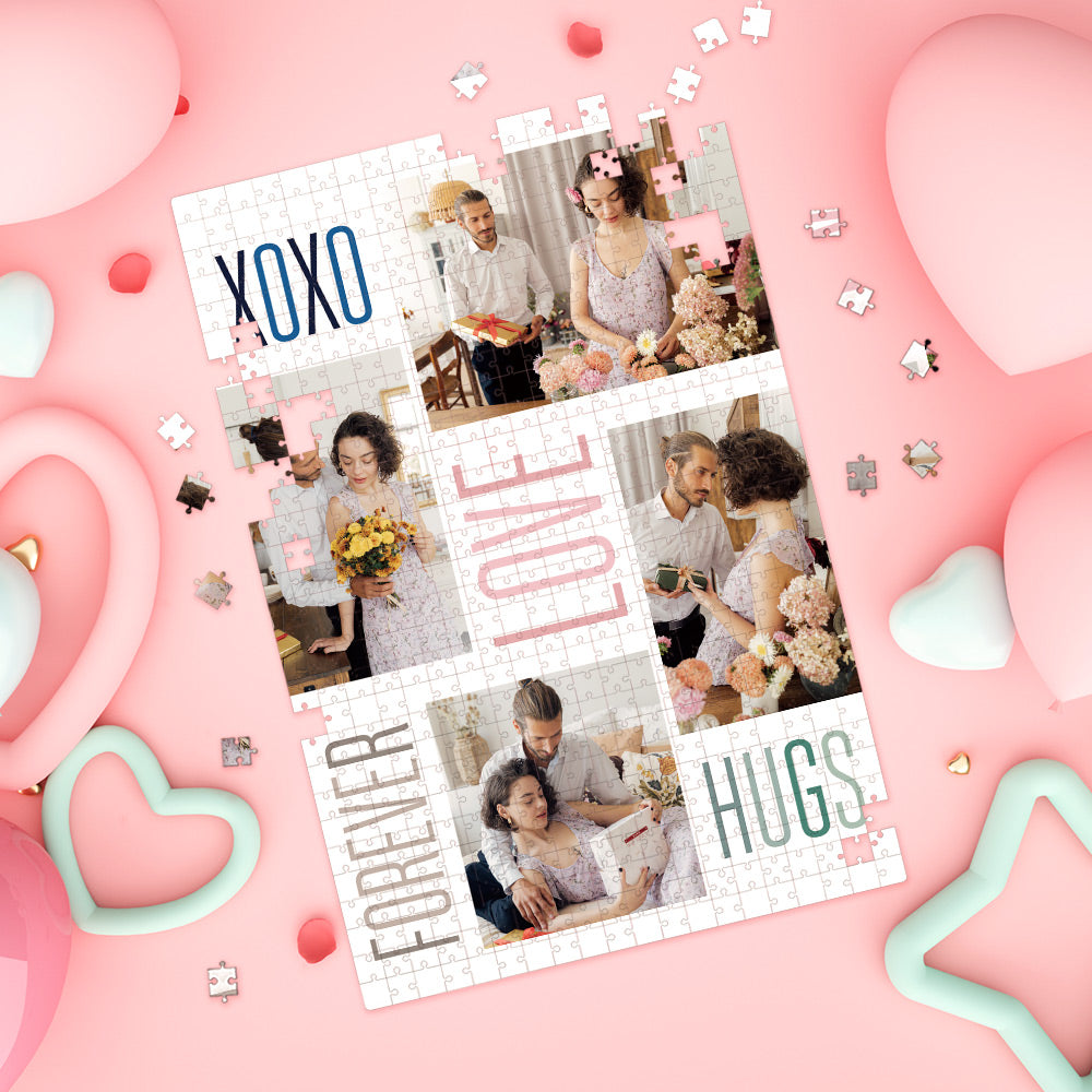 Custom Photo Puzzle Valentines Puzzle Gift Family Love Hugs Puzzle
