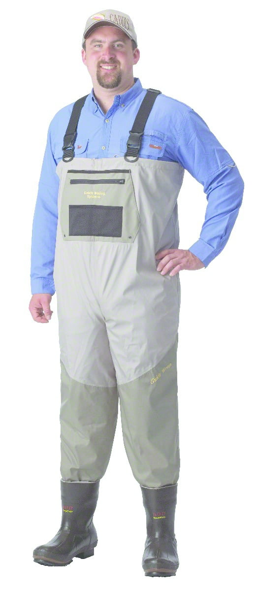 Caddis Wading Systems Stout 2 Tone Taupe Breathable Chest Waders Size 10