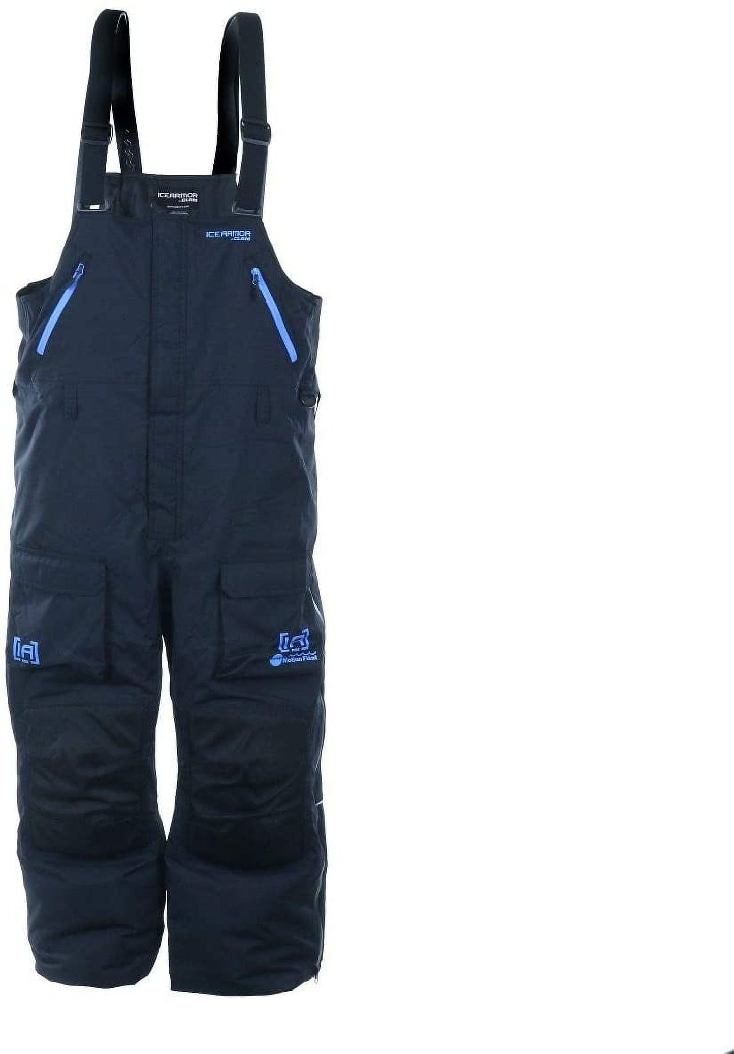 Clam Ice Armor Rise Ice Fishing Float Bib Black/Blue XL - 115459