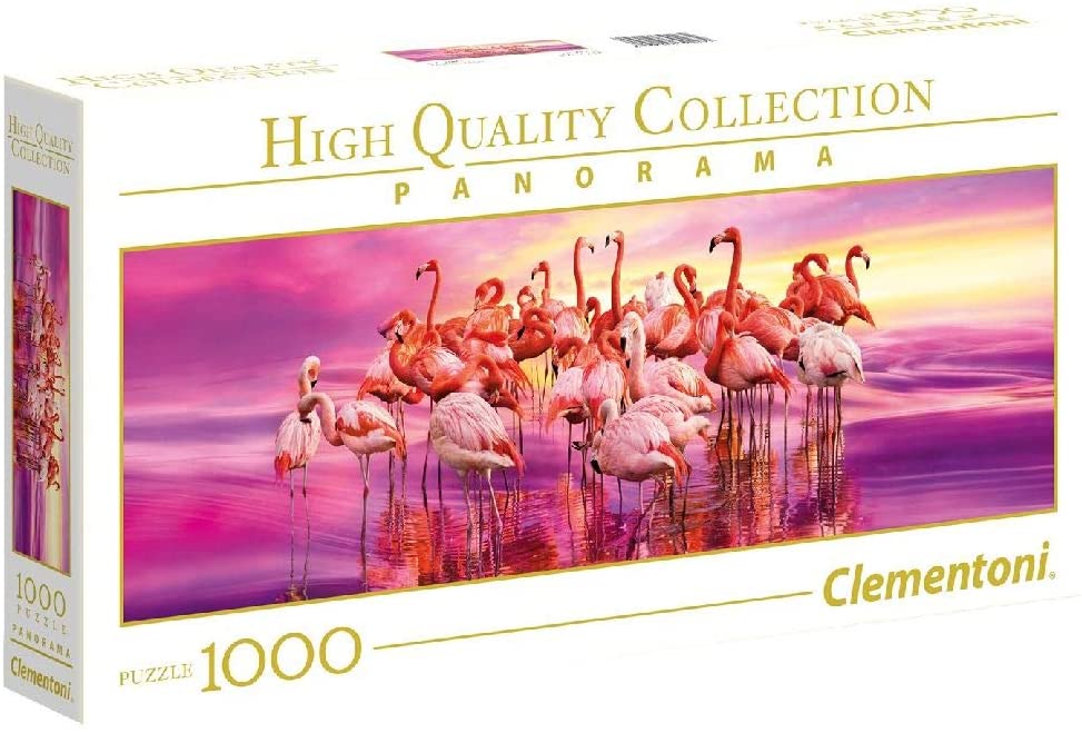 Clementoni High Quality Collection Panorama Pink Flamingos 1000 Piece Jigsaw Puzzle