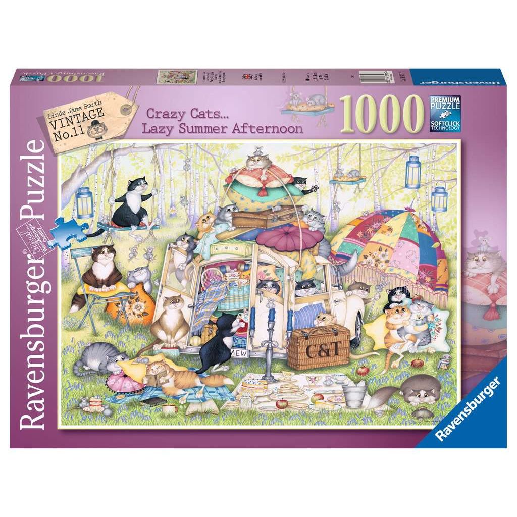 Crazy Cats Lazy Afternoon 1000 Piece Jigsaw