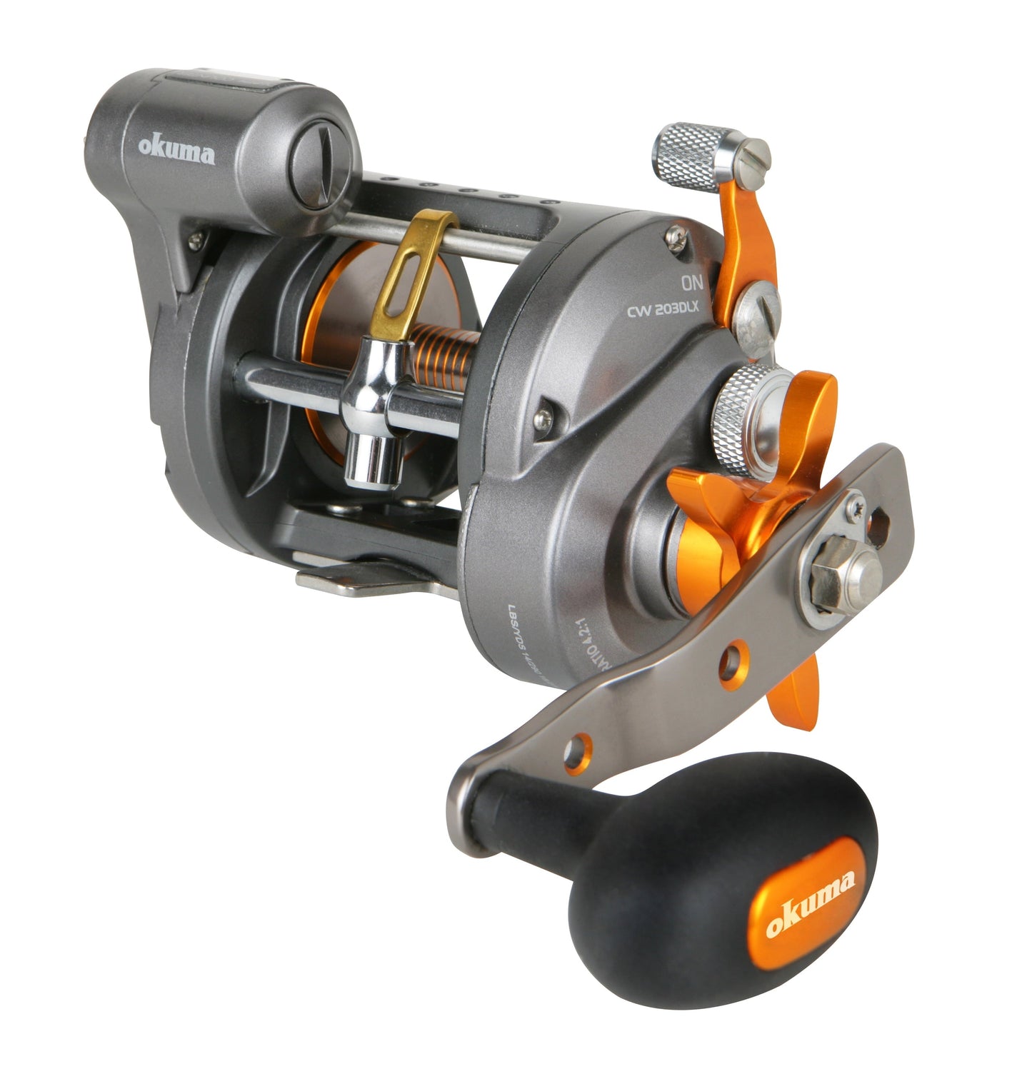 Okuma Cold Water Star Drag Line Counter 5.1:1 Fishing Reel, Left Hand, CW-203DLX