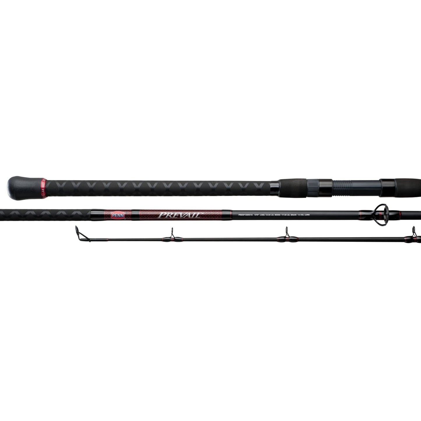 Penn Prevail Surf Casting Rod 12' Length, 2 Piece Rod, 20-40 lb Line Rate, Heavy Power, Fast Action