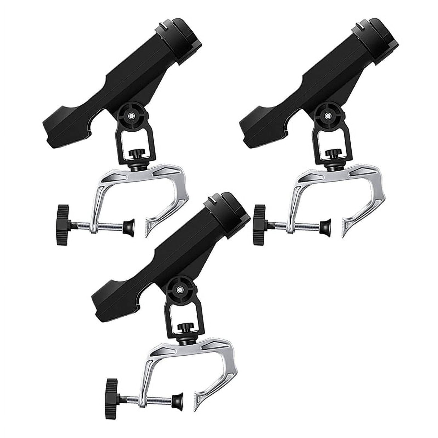 Qtmnekly 3 Pcs Fishing Boat Rods Holder 360 Degree Adjustable Folding Fishing Pole Holders Stand for Kayak Canoe Dock