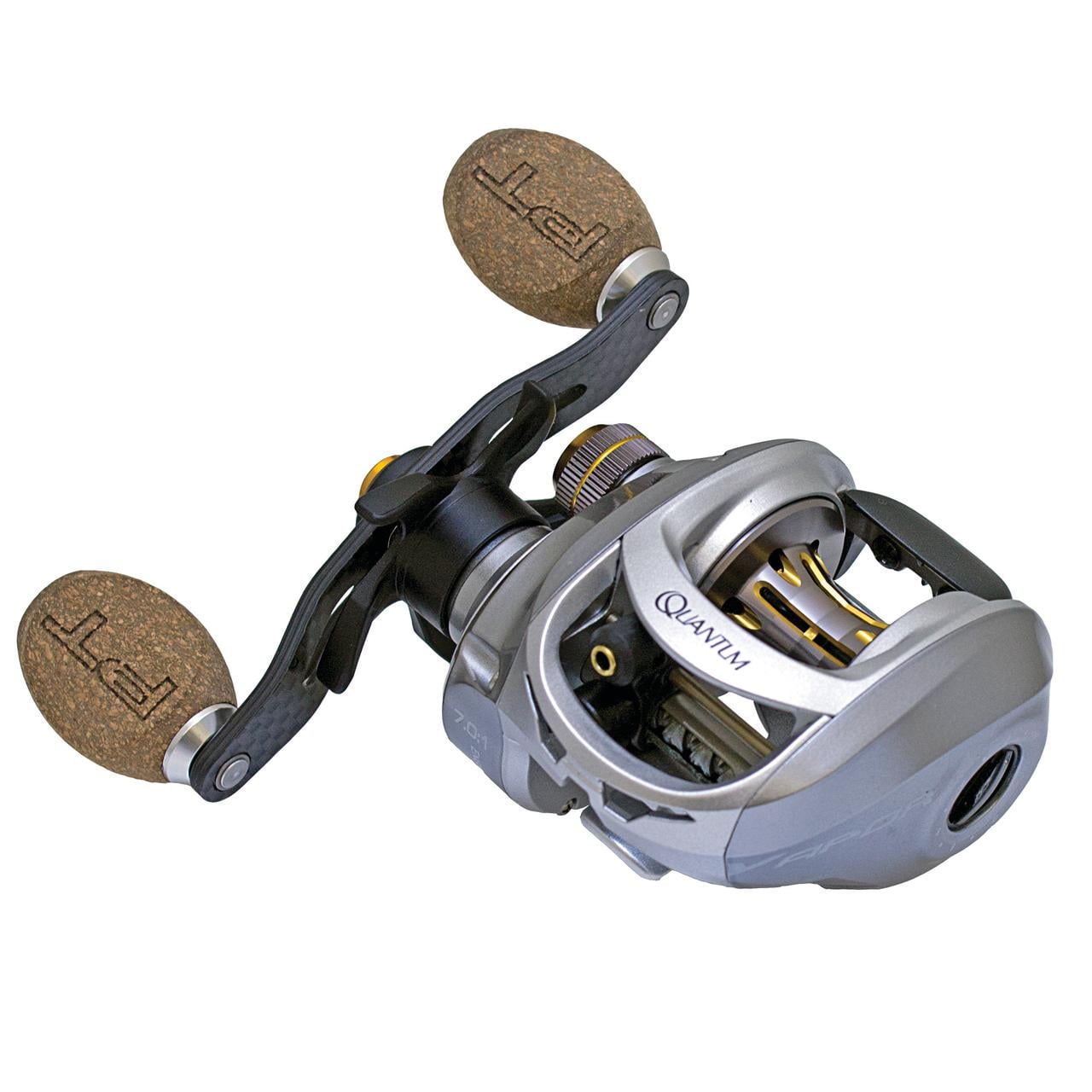 Quantum Vapor Baitcast Fishing Reel, Size 100 Reel, Right-Hand Retrieve, Silver