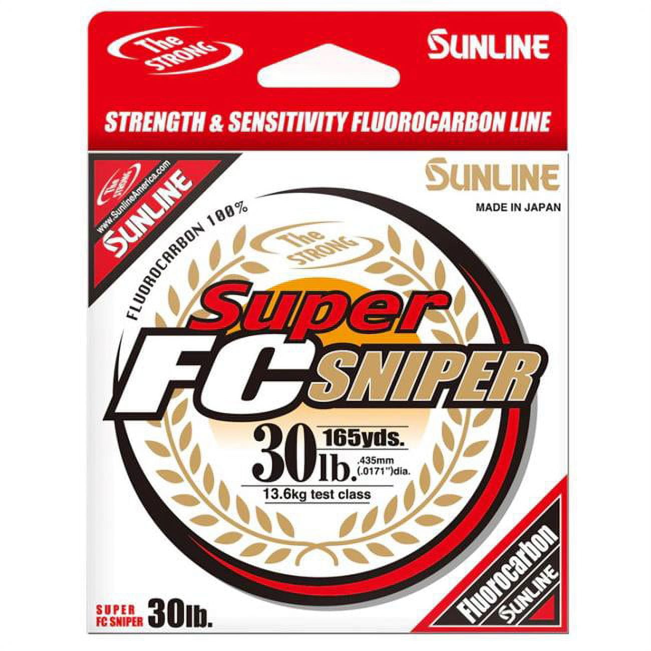 Sunline 63038946 12 lbs Super FC Sniper Fluorocarbon Fishing Line, Natural Clear - 1200 yards