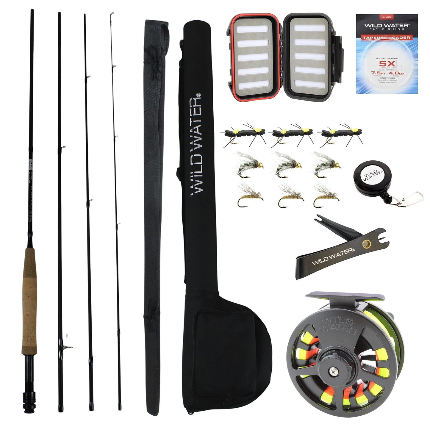 Wild Water Fly Fishing Starter Package 5/6 Wt, 9 Ft with Rod, Reel and Accessory