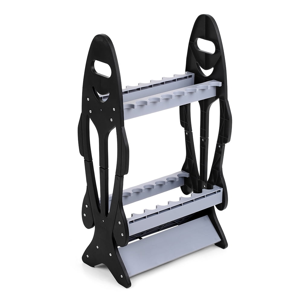 ametoys Fish Shape 16 Fishing Rod Holder Storage Rack Compact Fishing Pole Stand Organizer