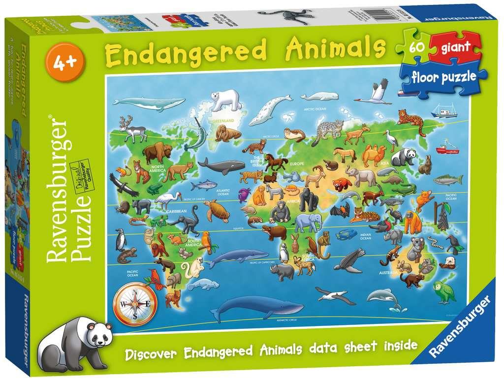 Ravensburger Endangered Animals 60 Piece Giant Floor Jigsaw Puzzle