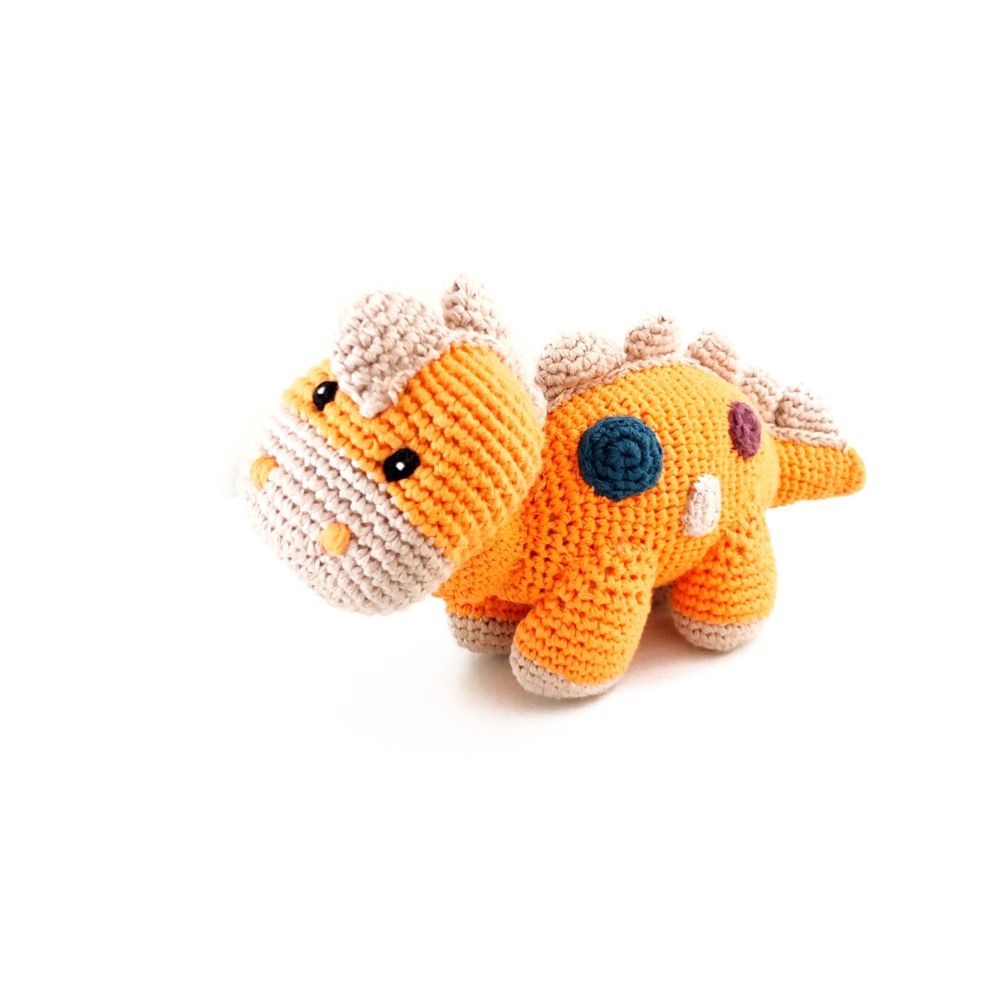 Dino Rattle Baby Pebble Orange