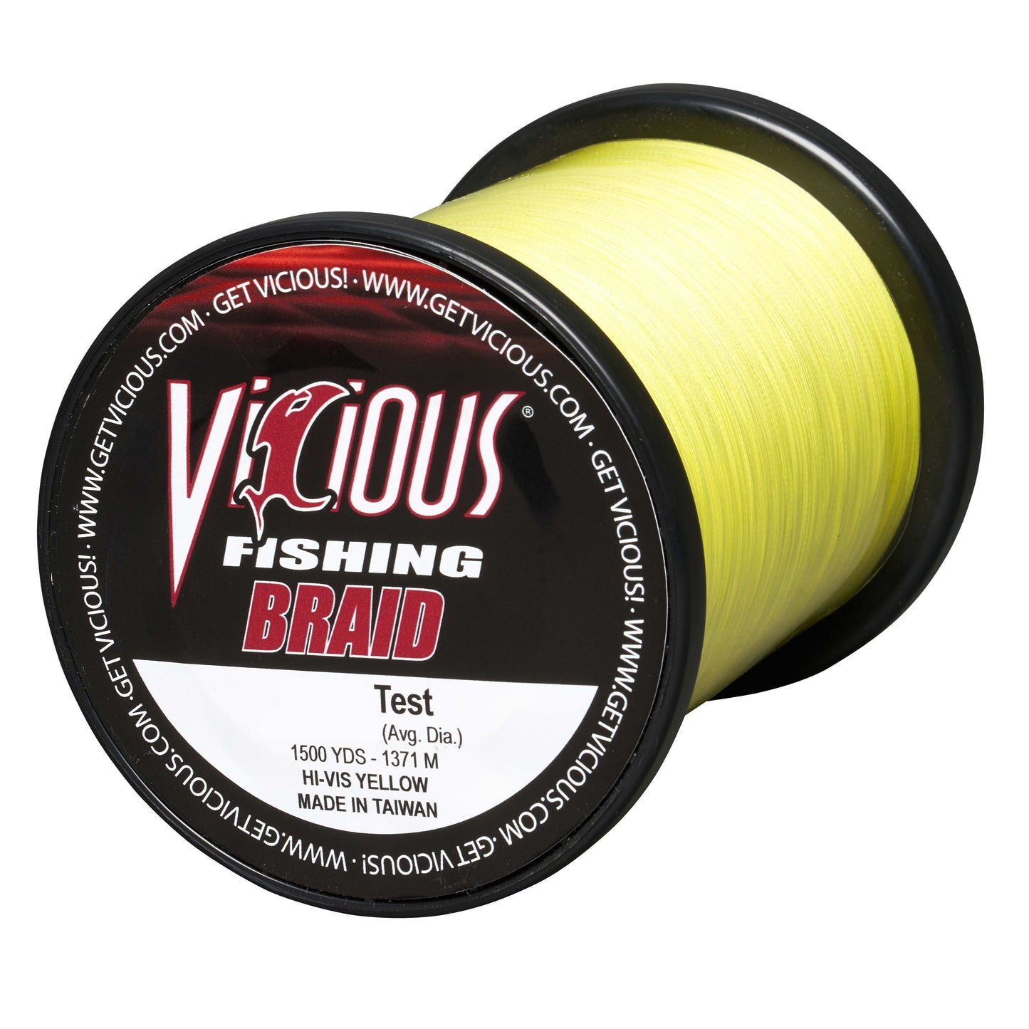 Vicious Standard Hi-Vis Yellow Braid - 1500 Yards
