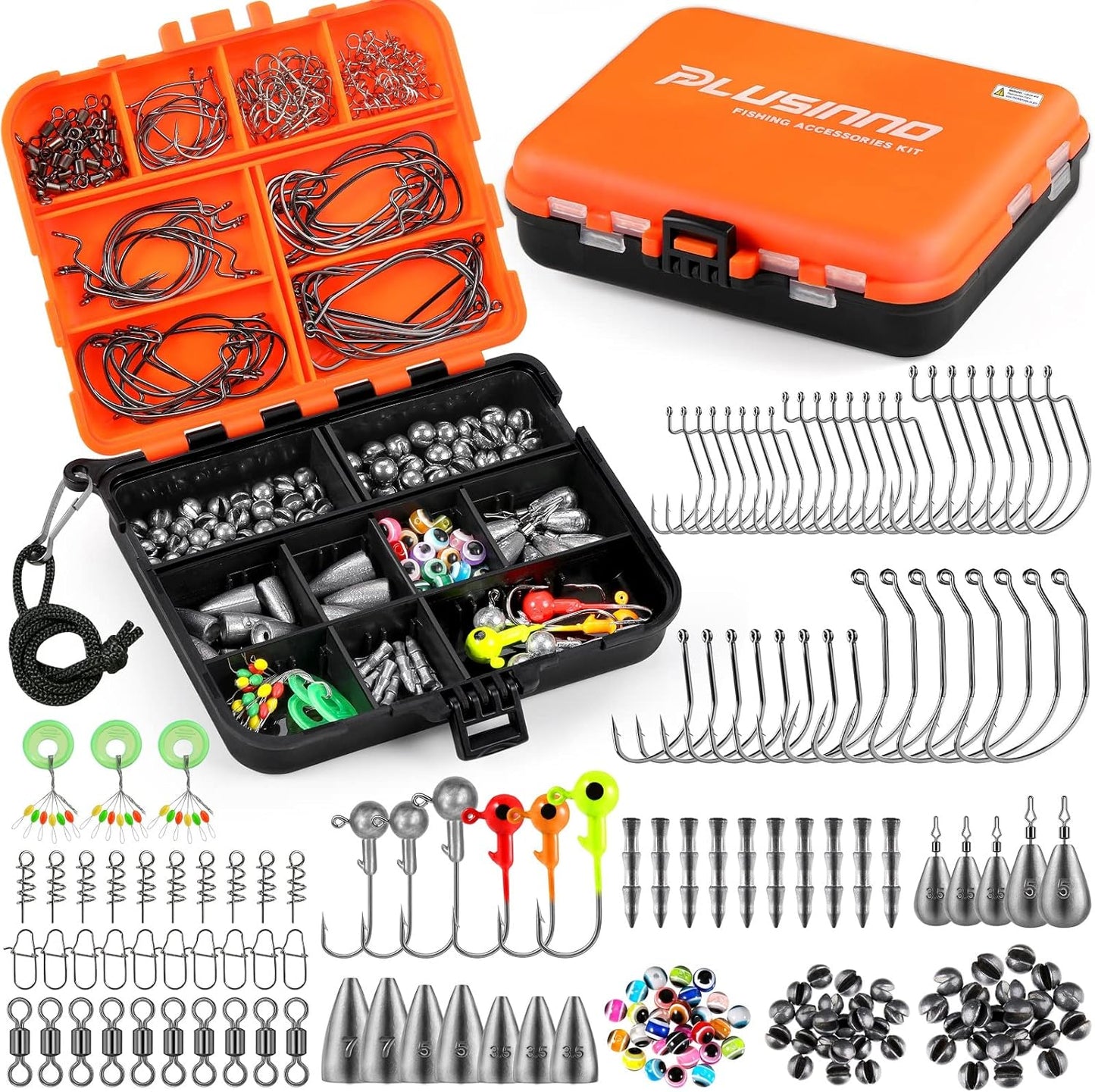 201pcs Fishing Accessories Kit, Fishing Tackle Box with Tackle Included