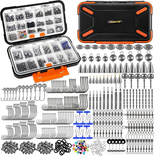 397pcs Fishing Accessories Kit, Organized Fishing Tackle Box with Tackle Included