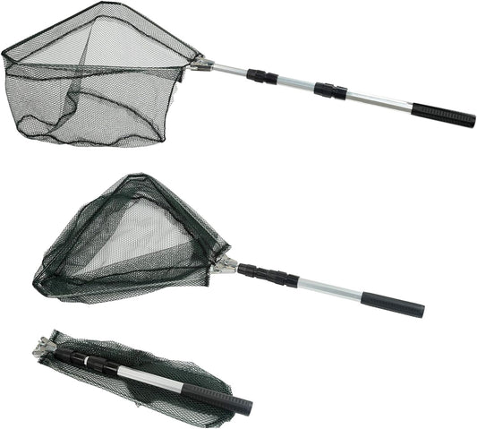 Fishing Landing Net with Telescoping Pole Handle ( Aluminum Handle, 50" Full)