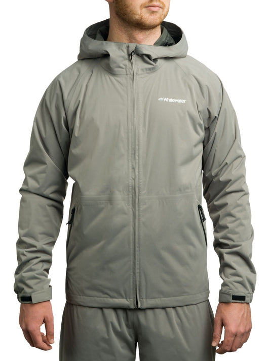 Whitewater Fishing Men¡¯s Packable Rain Jacket, Rain Gear for Men (Steel Grey, Medium)