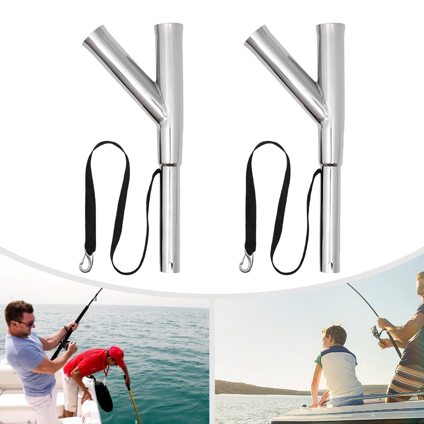 2Pcs Boat Outrigger Rod Holder Adjustable Fishing Rod Holder for Marine Yacht