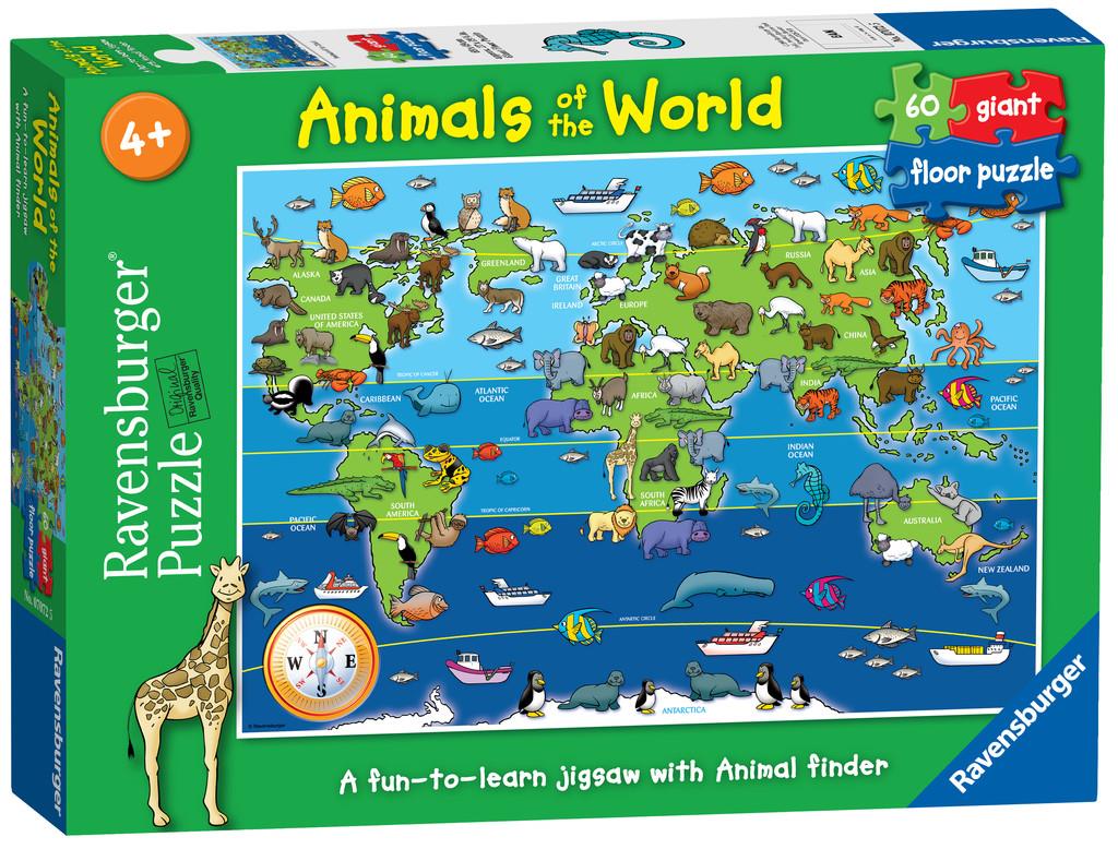 Ravensburger 07072 Animals of the World 60 piece floor puzzle