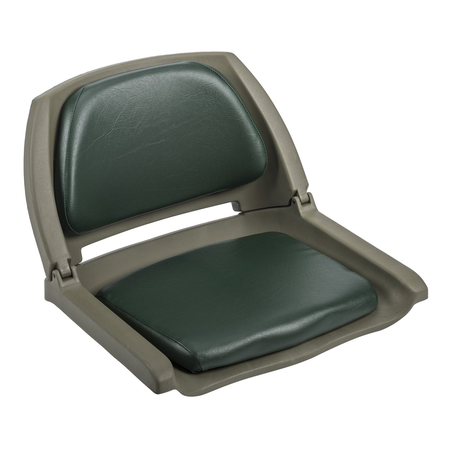 Fishing Boat Seat Cushioned Fold-Down, High Impact Green/Green
