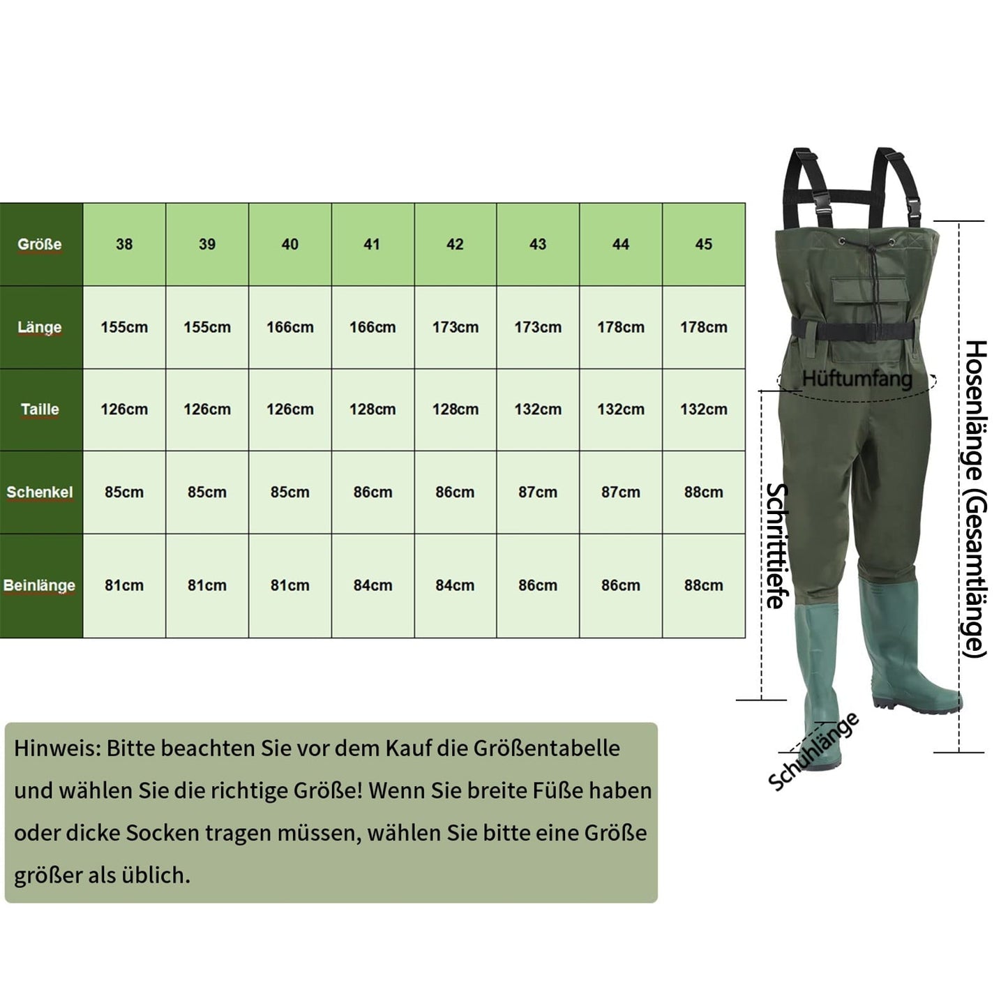 YOKIUYI Unisex Waterproof Fishing Pants Strap Boot Waders Nylon Suitable For Fishing Farming Construction Work