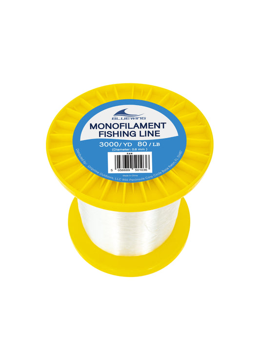 BLUEWING Monofilament Fishing Line 3000YD Clear Invisible Thin Diameter Fishing String Mono Fishing Line, Dia.0.8mm*3000YD*80LB