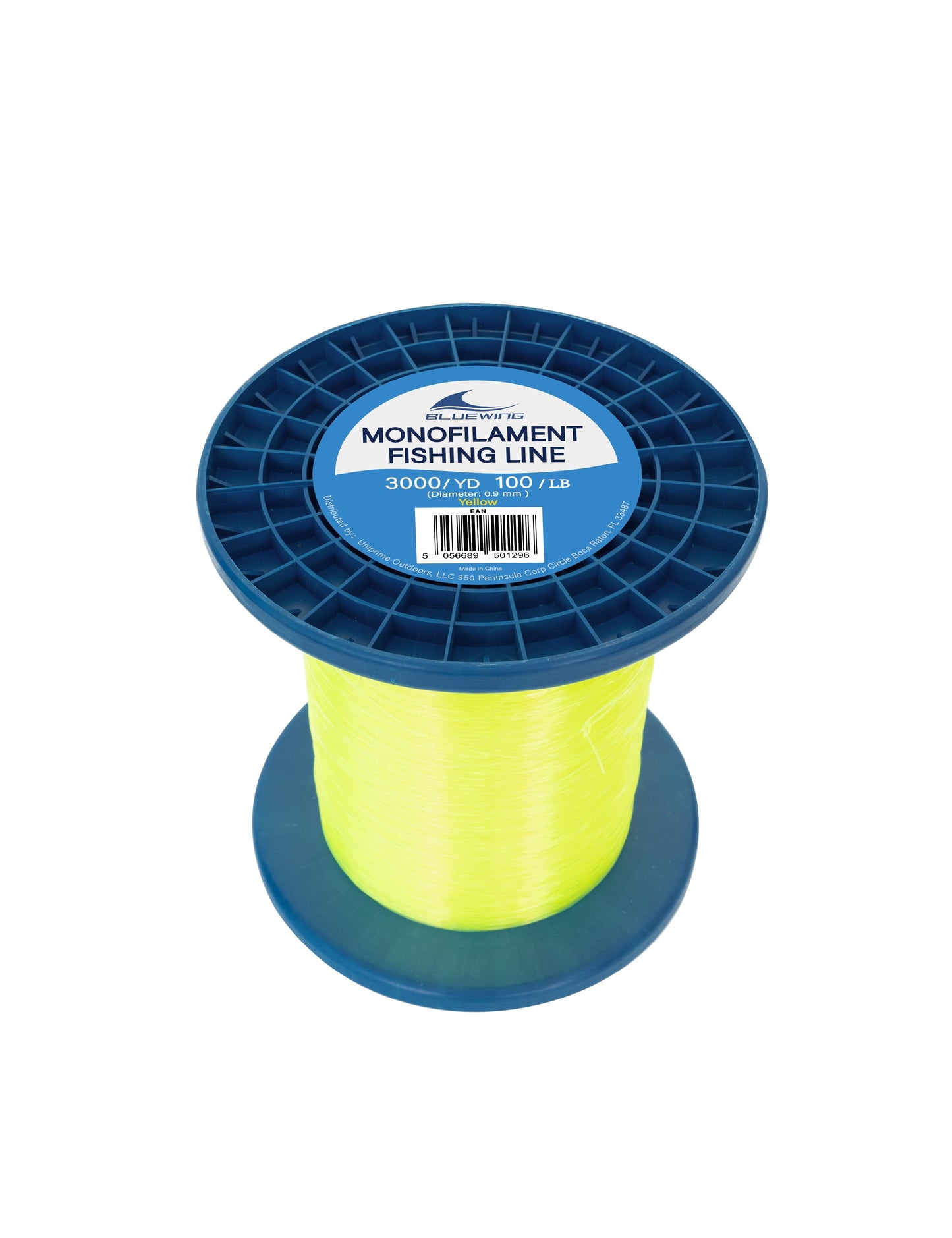 BLUEWING Monofilament Fishing Line 3000YD Invisible Thin Diameter Fishing String Mono Fishing Line, Dia.0.9mm*3000YD*100LB, Yellow