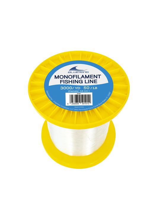 BLUEWING Monofilament Fishing Line 3000YD Clear Invisible Thin Diameter Fishing String Mono Fishing Line, Dia.0.6mm*3000YD*50LB