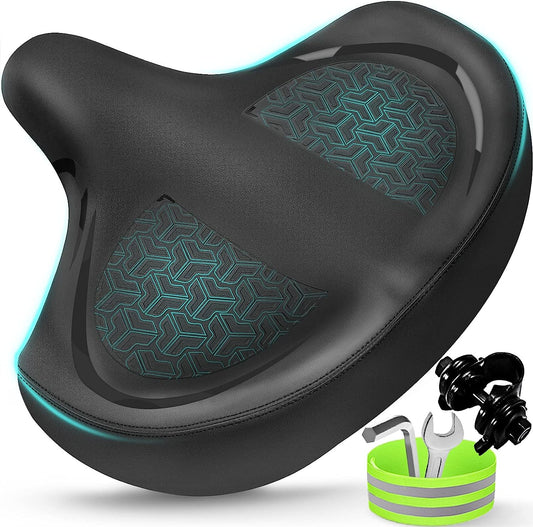 Bicycle Seat, Bike Seat for Women Men Extra Comfort Wide, Oversized Comfortable Seats Saddle for Peloton Bikes, Fit for Exercise Bikes, Electric Bikes, Mountain Bikes, Cruiser Bikes