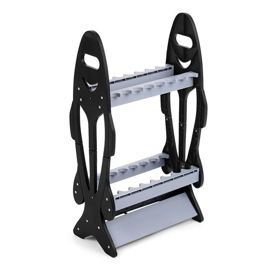 Apexeon Fish Shape 16 Fishing Rod Holder Storage Rack Compact Fishing Pole Stand Organizer - Durable and Sturdy Design for Long-Lasting Use