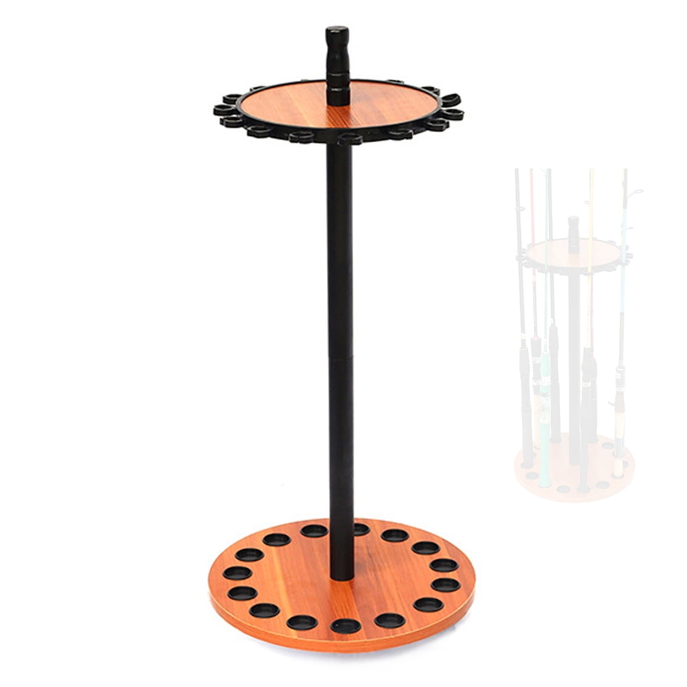 Arealer Rotating Fishing Rod Storage Rack: Wooden Fishing Rod Bracket for Easy Organization and Display, Ideal for All Fishing Enthusiasts
