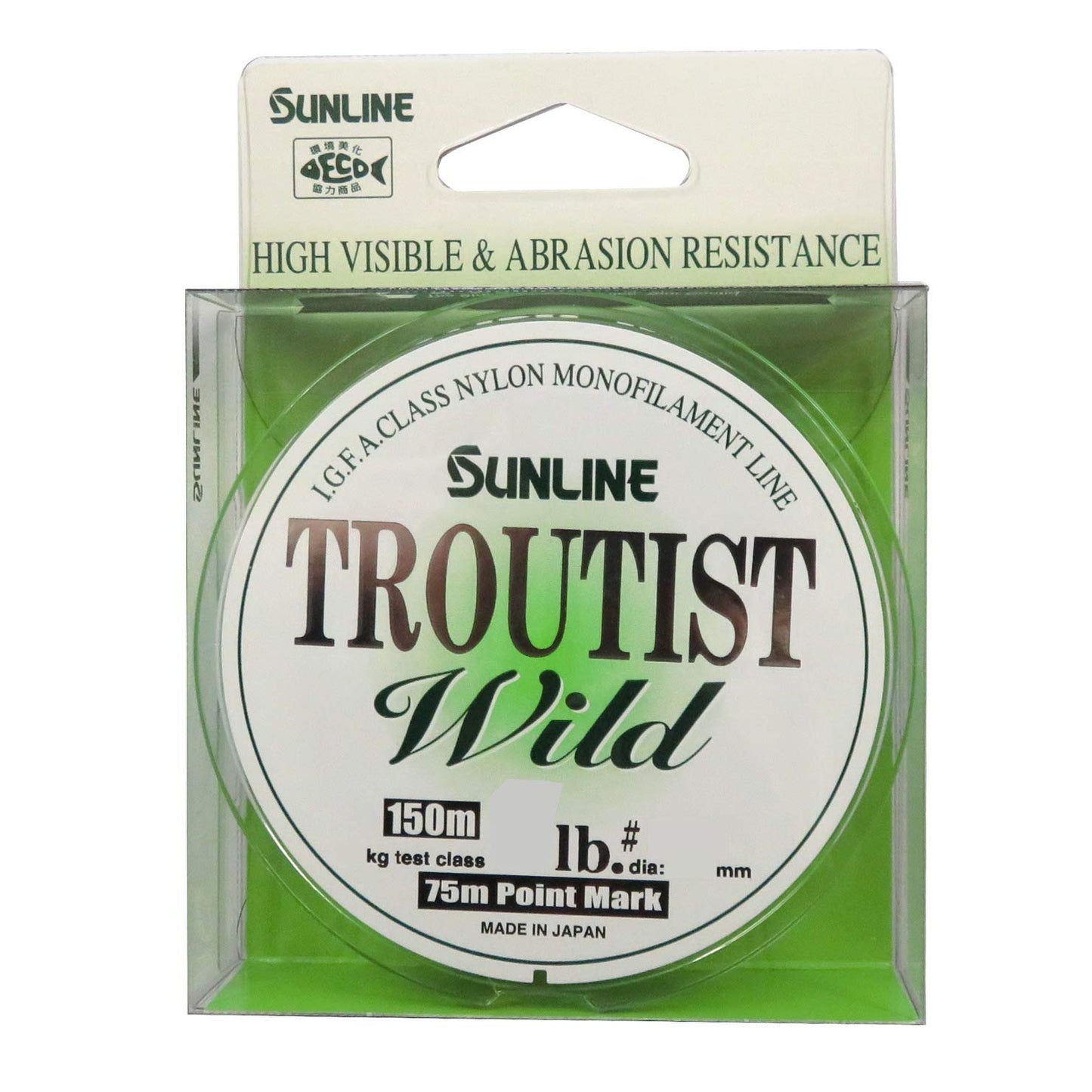 SUNLINE Troutist Wild Nylon 150m #4 16lb Super Mat Green Fishing Line ‎60023778
