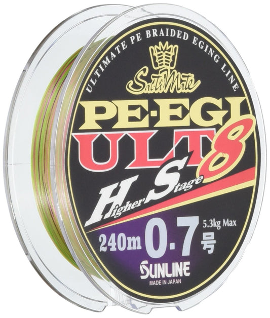 SUNLINE Salty Mate Egi ULT HS8 PE Line 240m #0.6 4.5kg Multicolor Fishing Line