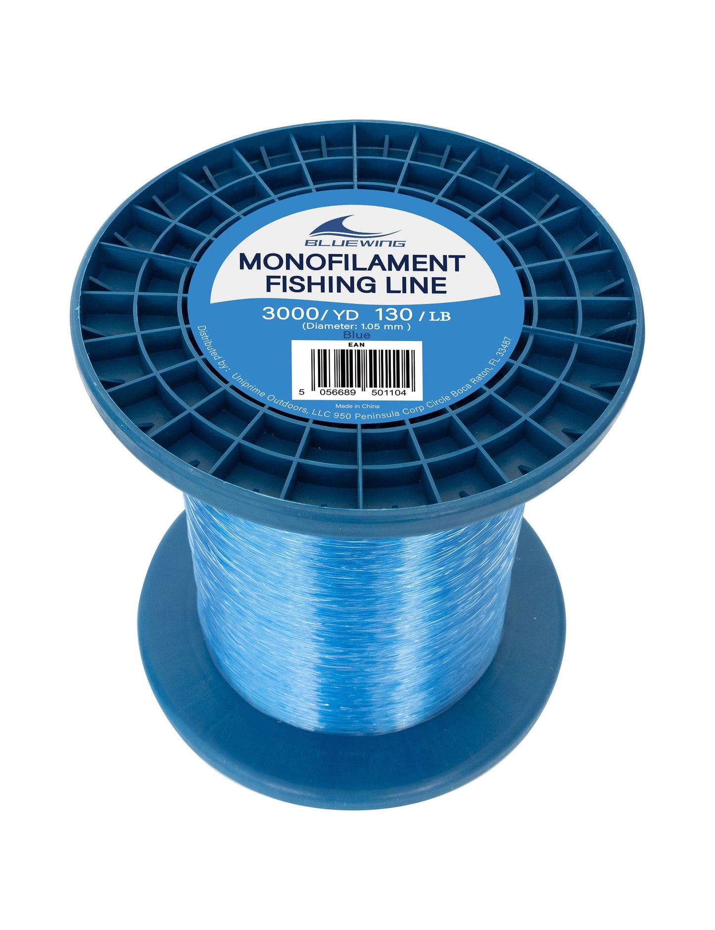BLUEWING Monofilament Fishing Line 3000YD Invisible Thin Diameter Fishing String Mono Fishing Line, Dia.1.05mm*3000YD*130LB, Blue