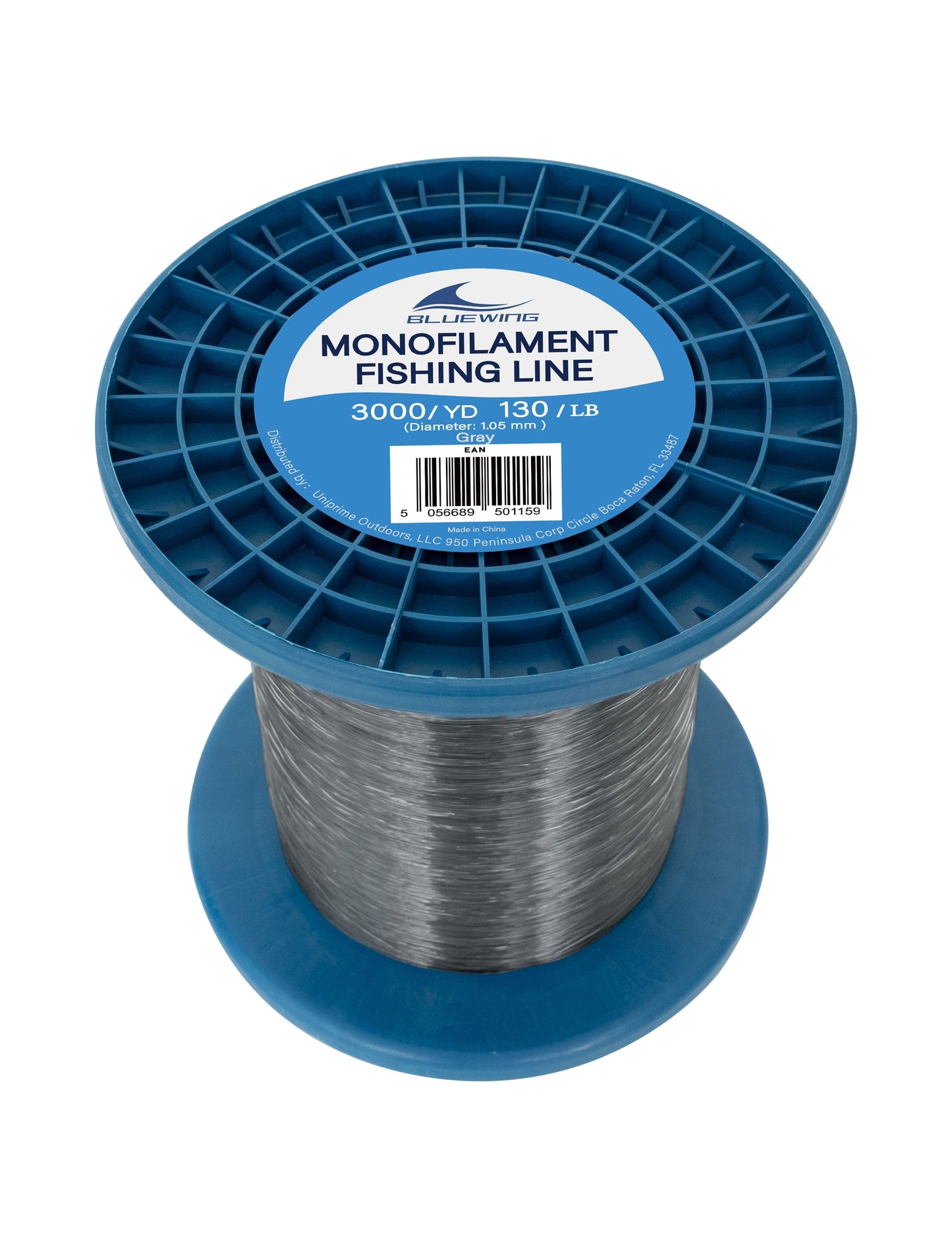 BLUEWING Monofilament Fishing Line 3000YD Invisible Thin Diameter Fishing String Mono Fishing Line, Dia.1.05mm*3000YD*130LB, Gray