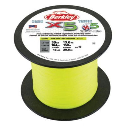 Berkley Jordan Lee x5 Braid Superline, Flame Green, 65-Pound Fishing Line