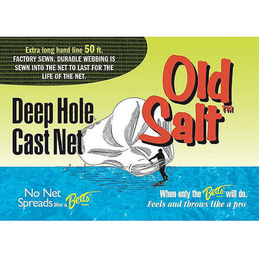 Betts 6PM-DH Old Salt Deep Hole Mono Cast Net 6' 3/8' Mesh Sewn-in