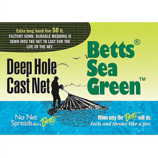 Betts Sea Green Deep Hole Cast Net 8' Mono 5/8' Mesh, 14-8-DH