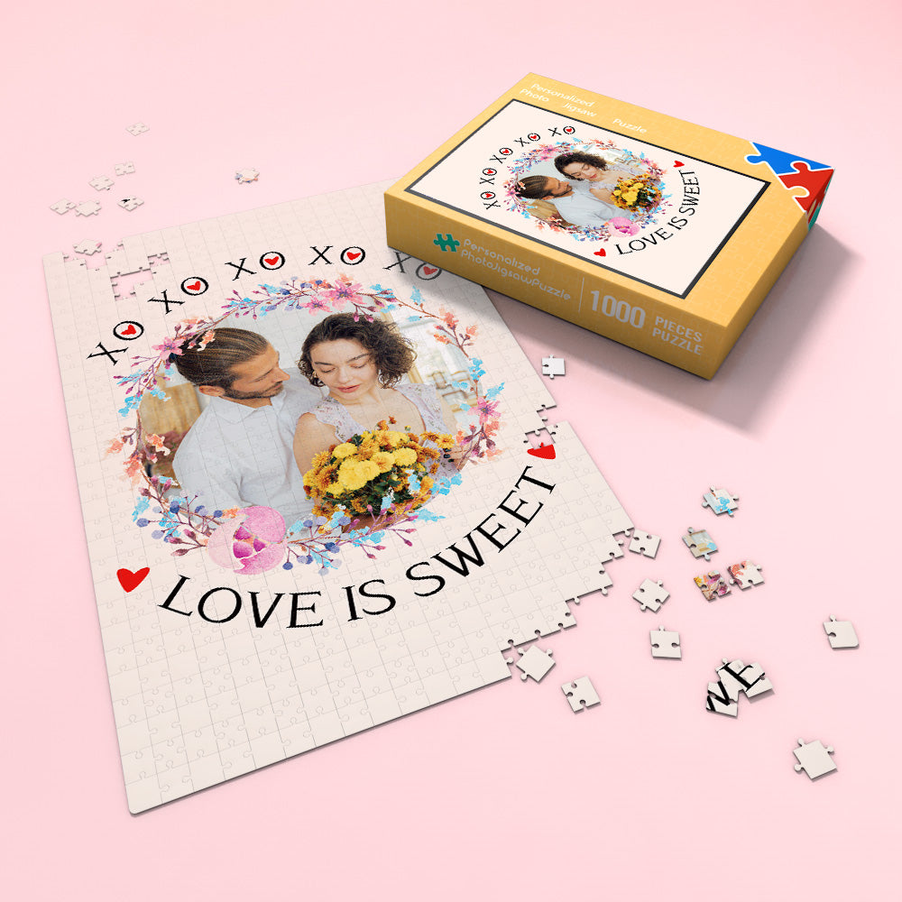 Custom Photo Puzzle Valentine's Day Puzzle Gift for Her / Him Love Is Sweet