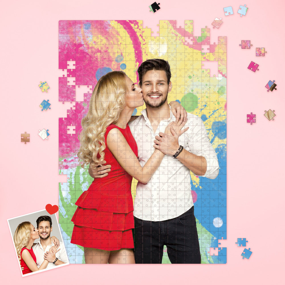 Custom Photo Puzzle Colorful Valentines Puzzle Gift