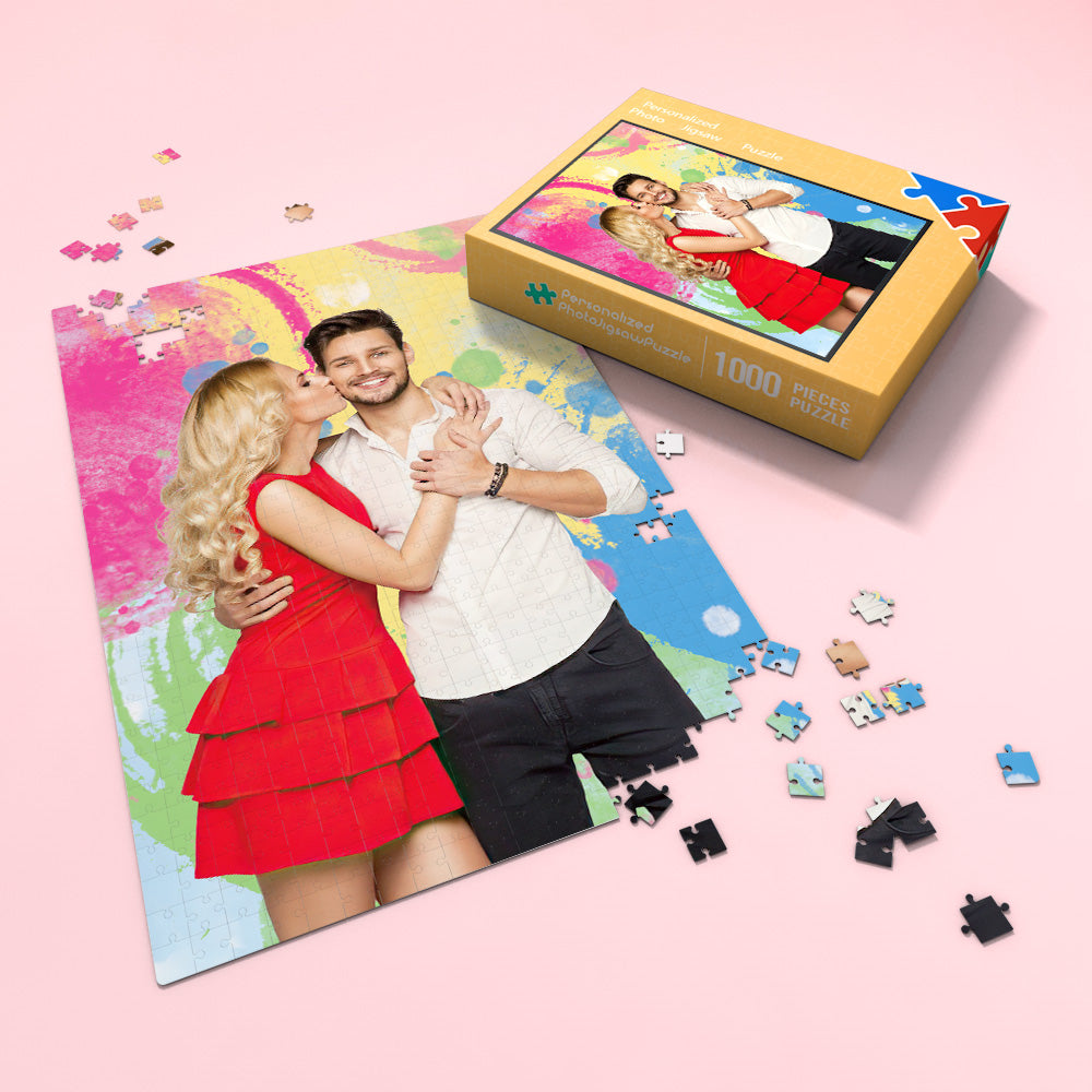 Custom Photo Puzzle Colorful Valentines Puzzle Gift